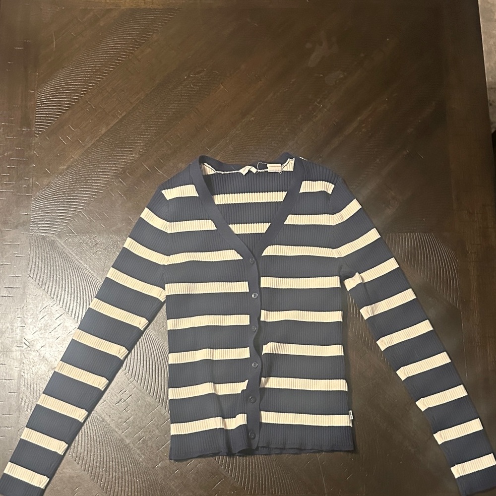 Levi's Navy and Cream Striped Cardigan